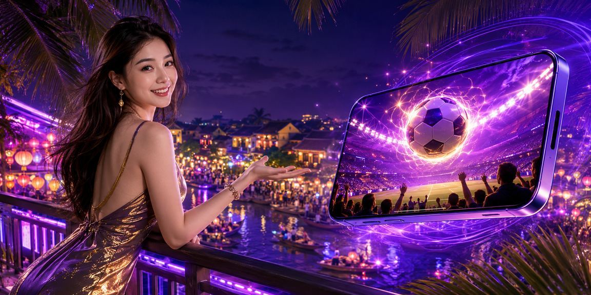 Đèn lồng Hội An lung linh về đêm bên cạnh người dùng đang kiểm tra thanh toán trên điện thoại